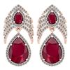 Image 1 : Certified 7.38 Ctw Ruby And Diamond Pear Shape Hangling