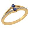 Image 1 : Certified 0.22 Ctw Blue Sapphire And Diamond 14k Yellow