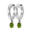 Image 1 : Certified 0.50 Ctw Peridot Hoop Earrings 14K White Gold