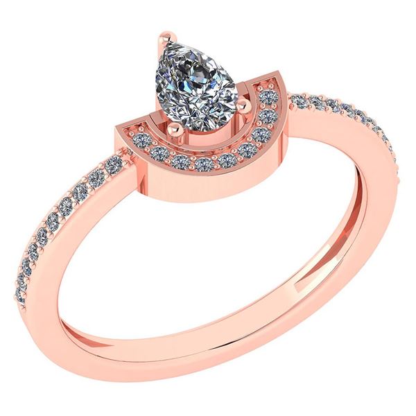Certified 0.64 Ctw Diamond 14k Rose Gold Ring VS/SI1