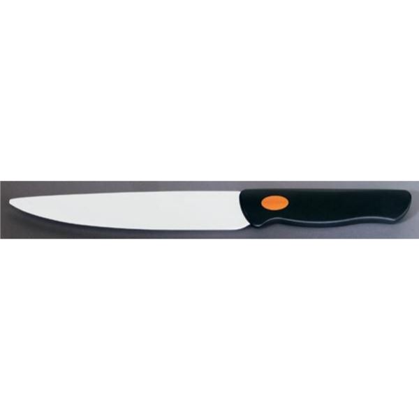6in. CARVING KNIFE: BLACK HANDLE / WHITE BLADE
