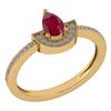 Image 1 : Certified 0.64 Ctw Ruby And Diamond 14k Yellow Gold Rin