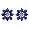 Image 1 : Certified 2.20 BLUE SAPPHIRE AND DIAMOND 14K GOLD STUD