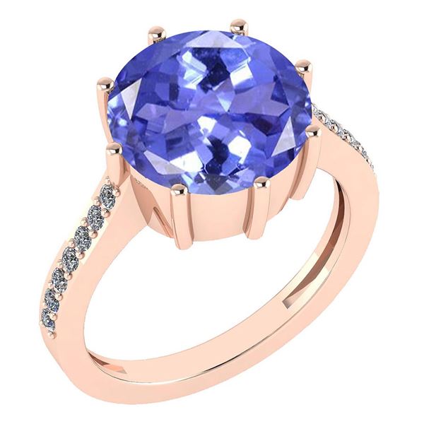 Certified 2.14 Ctw Tanzanite And Diamond VS/SI1 Engagem