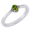 Image 1 : Certified 0.24 CTW Peridot And Diamond 14k White Gold H