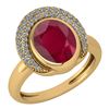 Image 1 : Certified 2.82 Ctw Ruby And Diamond VS/SI1 Halo Ring 14