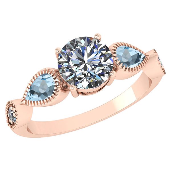 Certified 1.89 Ctw Aquamarine And Diamond Wedding/Engag