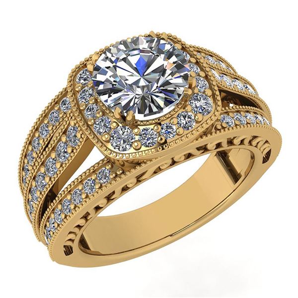 Certified 1.96 Ctw Diamond Wedding/Engagement 14K Yello