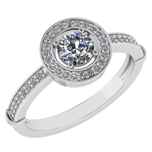 Certified 0.94 Ctw Diamond 14k White Gold Ring VS/SI1