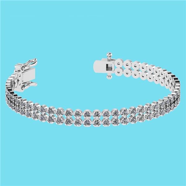 Certified 1.50 Ctw SI2/I1 Diamond 14K White Gold 2 Row