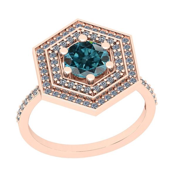 Certified 1.54 Ctw I2/I3 Treated Fancy Blue and White D