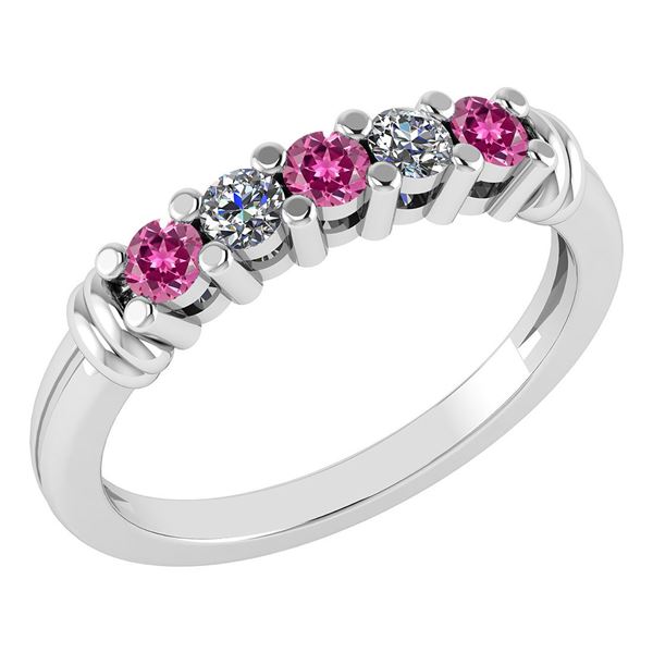 Certified 0.39 Ctw Pink Tourmaline And Diamond 14k Yell