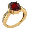 Image 1 : Certified 5.30 Ctw Garnet And Diamond VS/SI1 Ring 14k Y