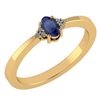 Image 1 : Certified 0.24 CTW Blue Sapphire And Diamond 14k Yellow