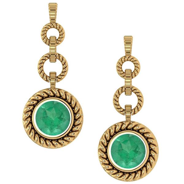 Certified 5.00 Ctw Emerlad Wedding/Engagement Style 14k