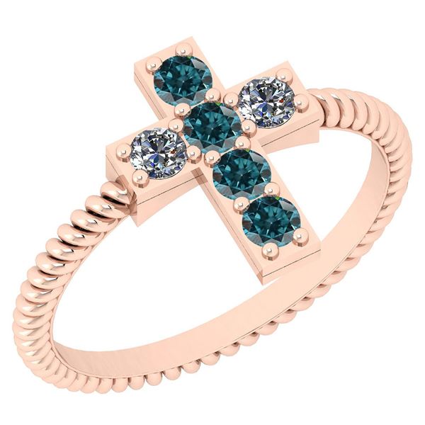 Certified 0.40 Ctw SI2/I1 Treated Fancy Blue & White Di