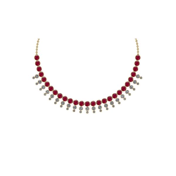 Certified 45.30 Ctw Ruby And Diamond VS/SI1 Unique Beau