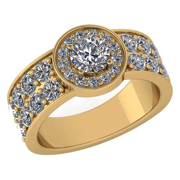 Certified 1.92 Ctw Diamond Halo Ring For Engagement New