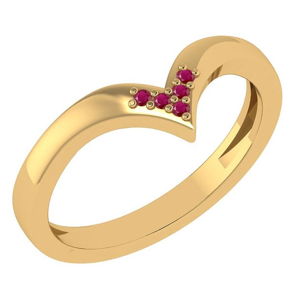 Certified 0.03Ctw Ruby And Diamond 14k Yellow Gold Band