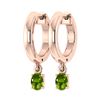 Image 1 : Certified 0.50 Ctw Peridot Hoop Earring 18K Rose Gold M