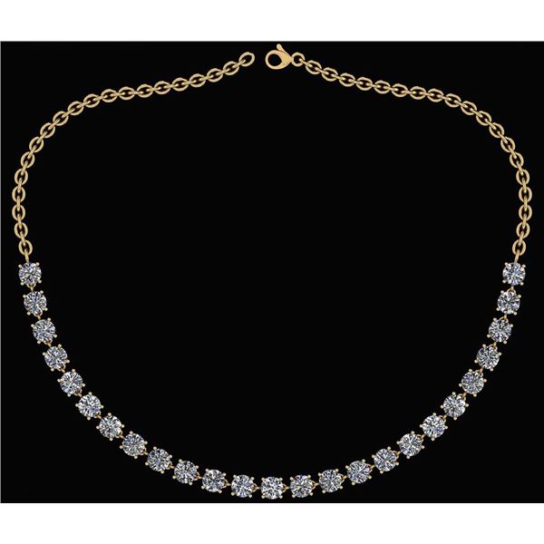 Certified 32.50 Ctw Diamond Necklace For Ladies 14K Yel