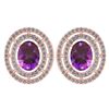 Image 1 : Certified 3.12 CTW Amethyst And Diamond 14k Rose Gold H