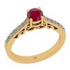 Image 1 : Certified 0.82 Ctw I2/I3 Ruby And Diamond 14K Yellow Go