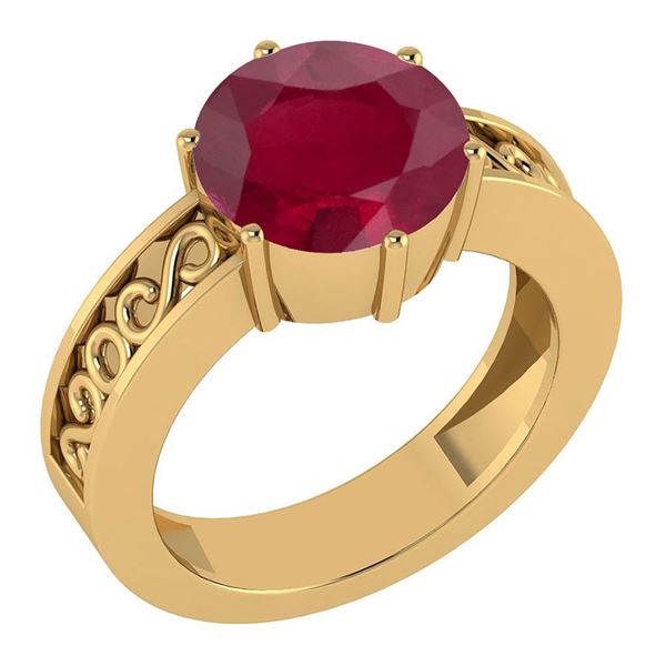 Certified 1.25 Ctw Ruby Solitaire Ring with Filigree St