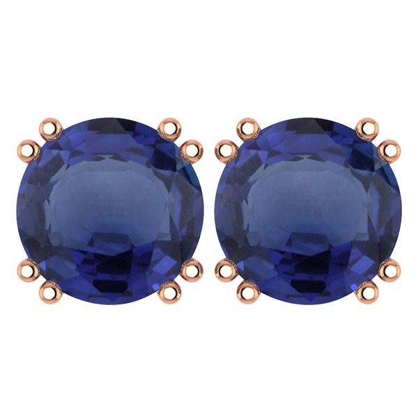 Certified 6.00 Ctw Genuine Blue Sapphire 14K Rose Gold