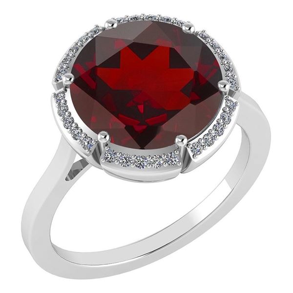 Certified 2.42 Ctw Garnet And Diamond VS/SI1 Halo Ring