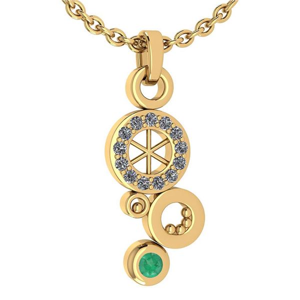 Certified 0.26 Ctw Emerald And Diamond Octopus Styles P