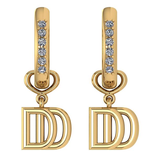 Certified 0.16 Ctw Diamond Alphabet D Earrings For wome