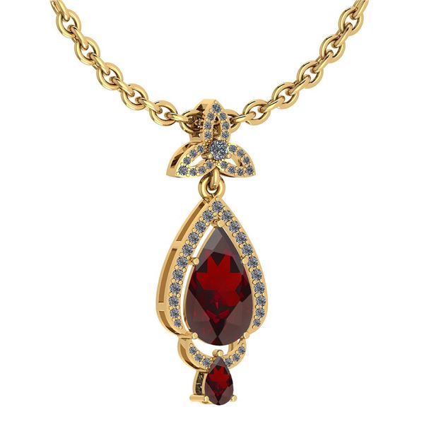 Certified 3.62 Ctw Garnet And Diamond VS/SI1 Necklace 1