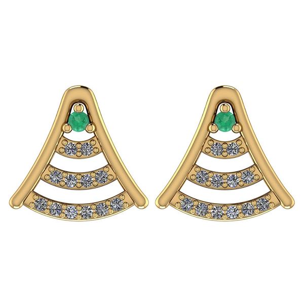 Certified 0.15 Ctw Emerald And Diamond 14k Yellow Gold