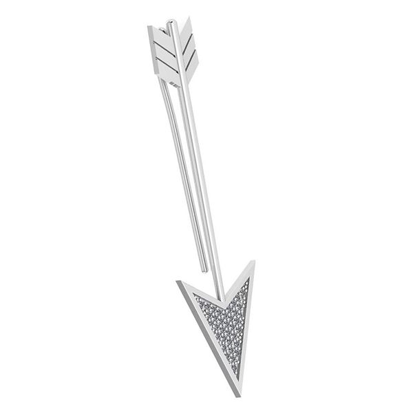 Certified 0.18 Ctw Diamond Mens TiePin 18K White Gold