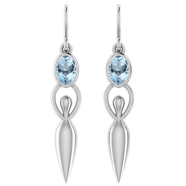 Certified 1.00 Ctw Aquamarine And Diamond 14k White Gol