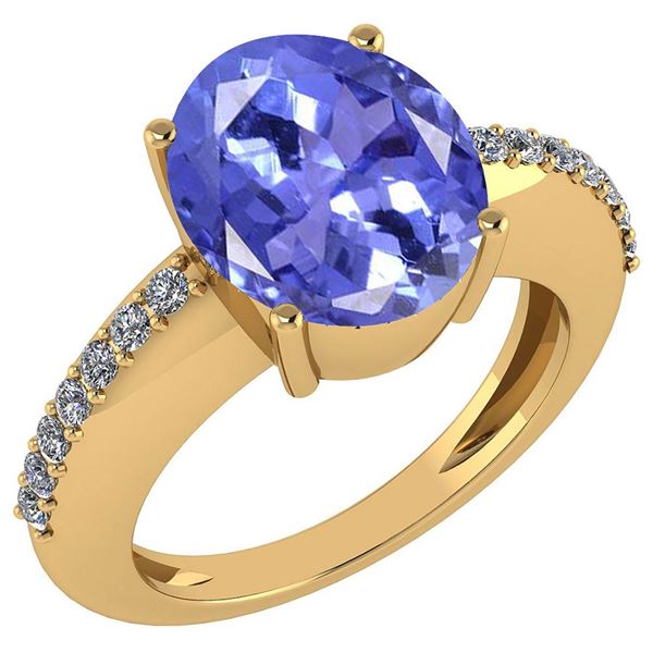 Certified 5.30 Ctw Tanzanite And Diamond VS/SI1 Ring 14