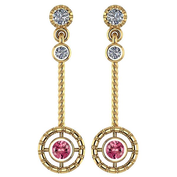 Certified 0.31 Ctw Pink Tourmaline And Diamond Wedding/