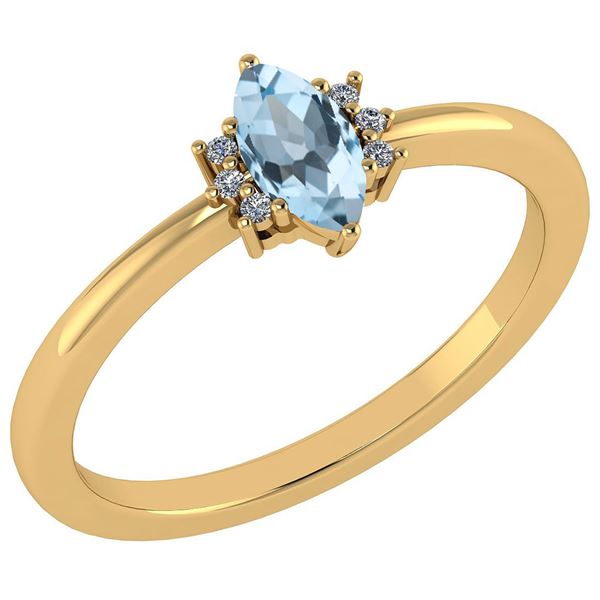 Certified 0.68 Ctw Blue Topaz And Diamond VS/SI1 Ring 1