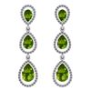 Image 1 : Certified 7.31 Ctw Peridot And Diamond VS/SI1 Dangling