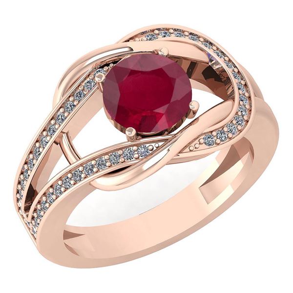 Certified 1.47 Ctw Ruby And Diamond Wedding/Engagement