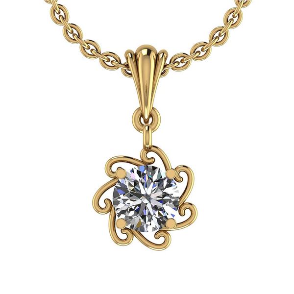 Certified 0.84 Ctw Diamond I1/I2 Solitaire Pendant Neck