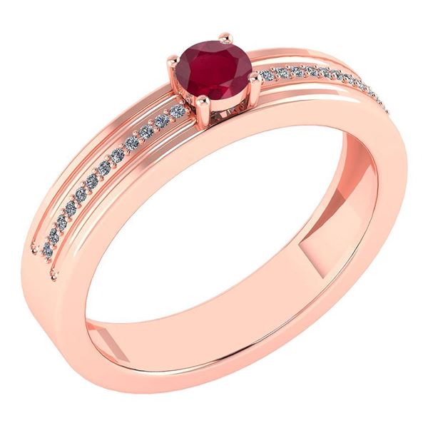 Certified 0.29 Ctw Ruby And Diamond 14k Rose Gold Ring