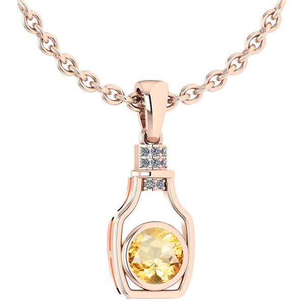 Certified 1.36 Ctw Citrine And Diamond bottle Necklace
