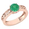 Image 1 : Certified 1.25 Ctw Emerald Solitaire Ring with Filigree