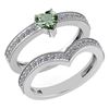 Image 1 : Certified 0.90 Ctw Green Amethyst And Diamond Wedding/E