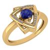 Image 1 : Certified 0.29 Ctw Blue Sapphire And Diamond VS/SI1 Hal