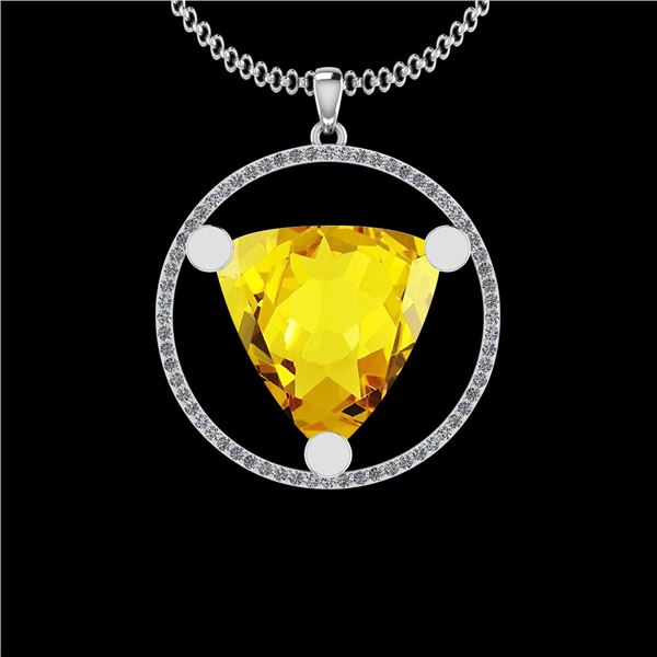 Certified 19.83 Ctw I2/I3 Lemon Topaz And Diamond 10K W