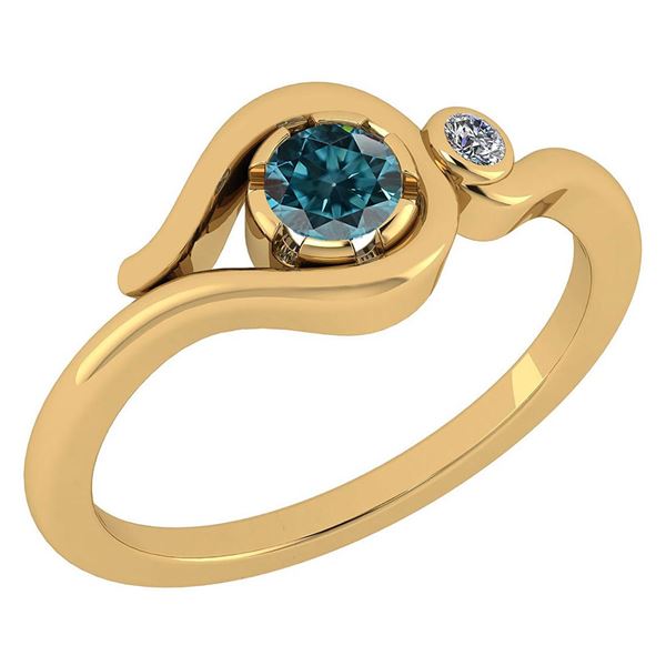 Certified 0.28 Ctw Treated Fancy Blue Diamond VS/SI1 An