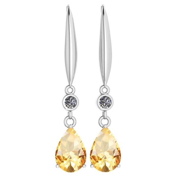 Certified 5.70 Ctw Citrine And Diamond VS/SI1 Dangling